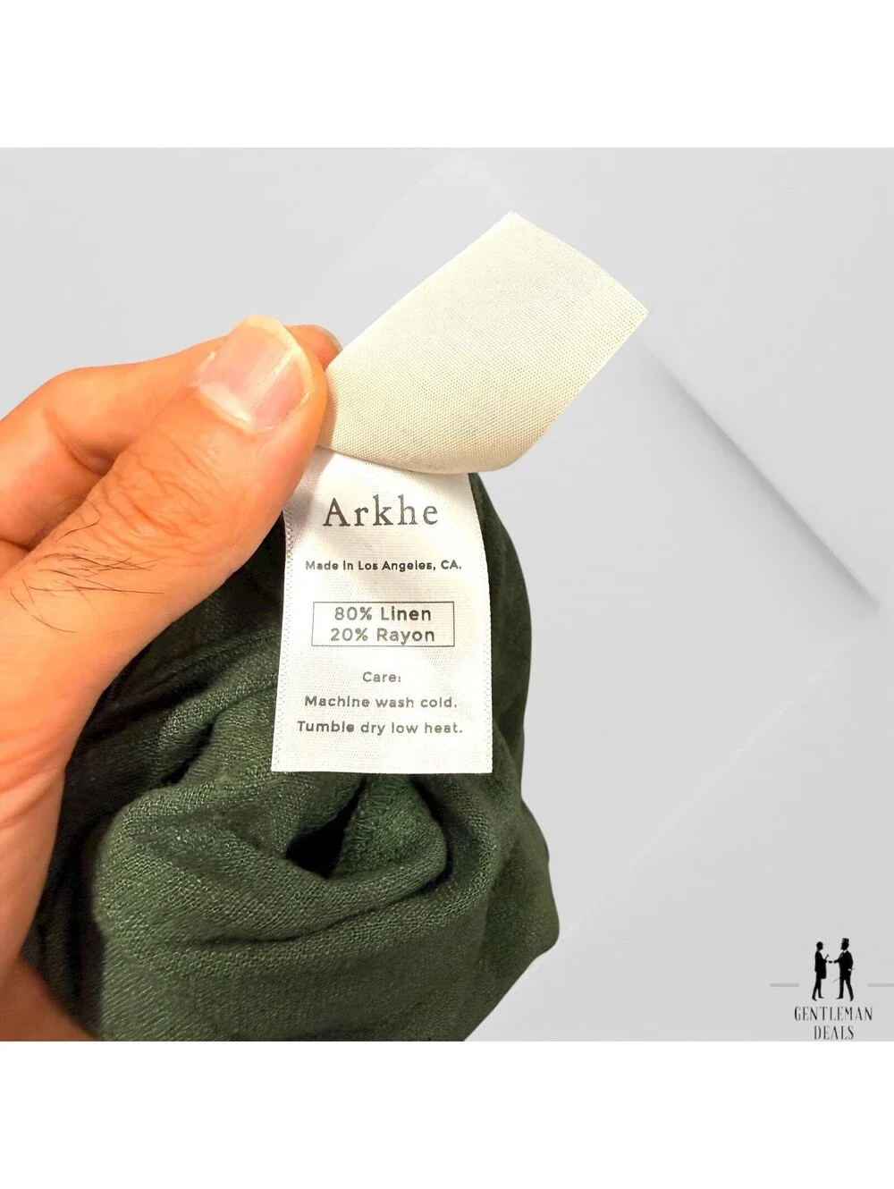Arkhe The Label  VKTRBLAK. The Linen Rayon Pants Drape mens Olive L 30-33x33